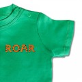 Baby Boys Organic ROAR T Shirt - Orange Embroidery