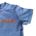 Baby Boys Organic ROAR T Shirt - Orange Embroidery