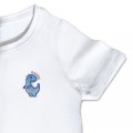 Organic Kids Dinosaur T Shirt - Pale Blue Embroidery