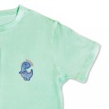 Organic Kids Dinosaur T Shirt - Pale Blue Embroidery