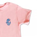Organic Kids Dinosaur T Shirt - Pale Blue Embroidery