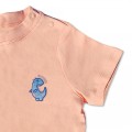 Baby Girls Dinosaur T-Shirt - Pale Blue Embroidery