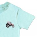 Organic Kids Tractor T Shirt - Blush Pink Embroidery