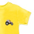Organic Kids Tractor T Shirt - Blush Pink Embroidery
