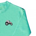 Girls Tractor Jumper - Blush Pink Embroidery