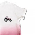 Baby Girls Tractor T Shirt - Blush Pink Embroidery