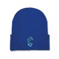 Kids Dinosaur Beanie Hat - Blue Embroidery