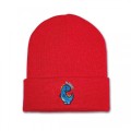 Kids Dinosaur Beanie Hat - Blue Embroidery
