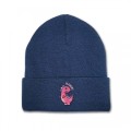 Kids Dinosaur Beanie Hat - Bright Pink Embroidery