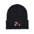 Kids Tractor Beanie Hat - Red Embroidery