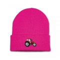 Kids Tractor Beanie Hat - Red Embroidery