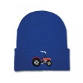 Kids Vintage Tractor Beanie Hat - Red Embroidery