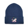 Girls Unicorn Beanie Hat - White Embroidery