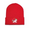 Girls Unicorn Beanie Hat - White Embroidery