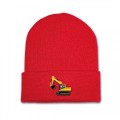 Kids Digger Beanie Hat - Yellow Embroidery