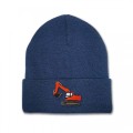 Kids Digger Beanie Hat - Yellow Embroidery