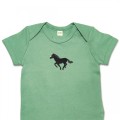 Organic Baby Body Suit - Running Black Horse Embroidery