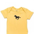 Organic Baby Body Suit - Running Black Horse Embroidery