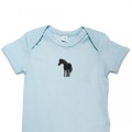 Organic Baby Body Suit - Black Horse Embroidery
