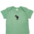 Organic Baby Body Suit - Black Horse Embroidery