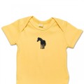 Organic Baby Body Suit - Black Horse Embroidery