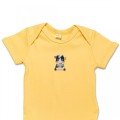 Organic Baby Boys Body Suit - Cartoon Cow Embroidery