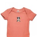 Organic Baby Boys Body Suit - Cartoon Cow Embroidery