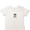 Organic Baby Boys Body Suit - Cartoon Cow Embroidery