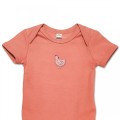 Organic Baby Body Suit - Chicken Embroidery No 1