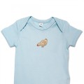 Organic Baby Body Suit - Chicken Embroidery No 2