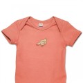 Organic Baby Body Suit - Chicken Embroidery No 2