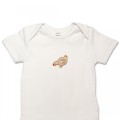 Organic Baby Body Suit - Chicken Embroidery No 2