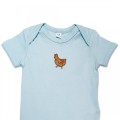 Organic Baby Body Suit - Chicken Embroidery No 3