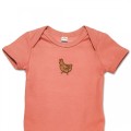 Organic Baby Body Suit - Chicken Embroidery No 3