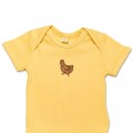 Organic Baby Body Suit - Chicken Embroidery No 3