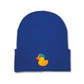 Kids Cool Duck Beanie Hat - Yellow Embroidery