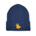 Kids Cool Duck Beanie Hat - Yellow Embroidery