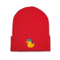 Kids Cool Duck Beanie Hat - Yellow Embroidery