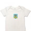 Organic Baby Body Suit - Football Badge Embroidery