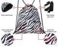 Girls Zebra Drawstring Bag by Playzeez