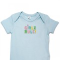 Organic Baby Body Suit - Girlz Rule Embroidery