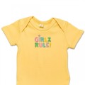 Organic Baby Body Suit - Girlz Rule Embroidery