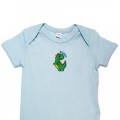 Organic Baby Body Suit - Green Dinosaur Embroidery