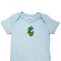 Organic Baby Body Suit - Green Dinosaur Embroidery