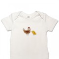 Organic Baby Body Suit - Hen and Chick Embroidery