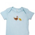 Organic Baby Body Suit - Hen and Chick Embroidery