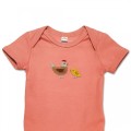 Organic Baby Body Suit - Hen and Chick Embroidery