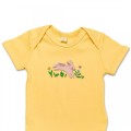 Organic Baby Body Suit - Leaping Bunny Embroidery