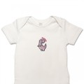 Organic Baby Body Suit - Lilac Dinosaur Embroidery