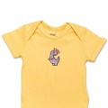 Organic Baby Body Suit - Lilac Dinosaur Embroidery